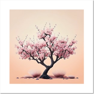 Light Pink Blossoming Cherry Tree Pretty Peach Tree Posters and Art